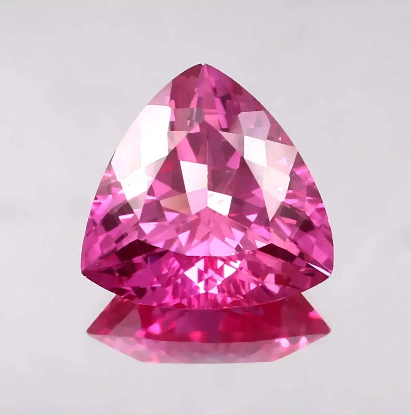 Natural Flawless Ceylon Pink Sapphire Certified 10.7 Trillion Cut Loose Gemstone