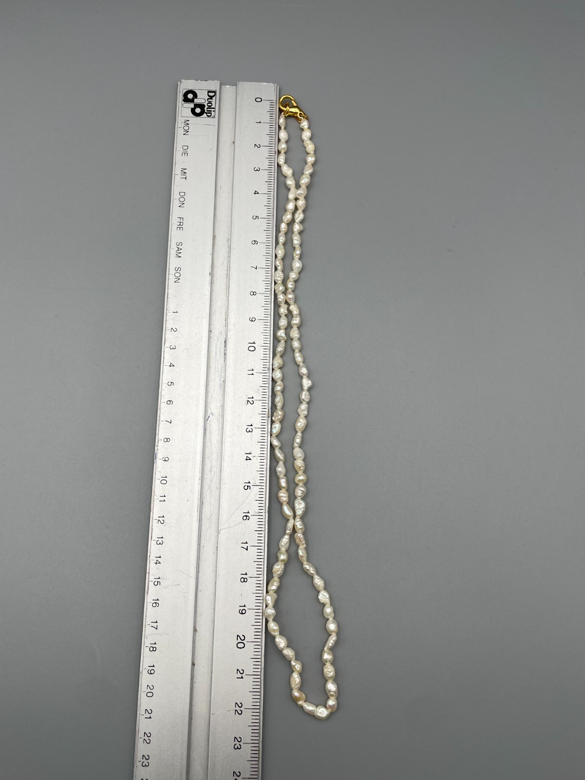 VPCP Paris Designer Pearl Necklace Real Baroque Pearls White Gold Effect Signed