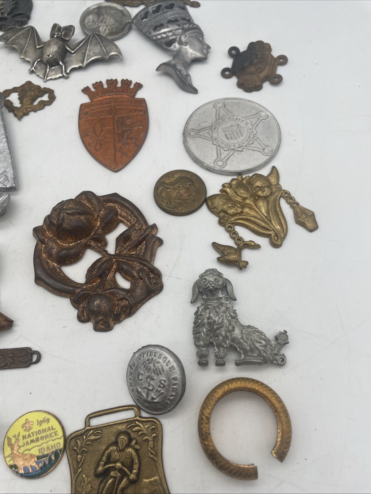 Vintage Metal Jewelry Making Findings Parts & Charms Mixed Lot