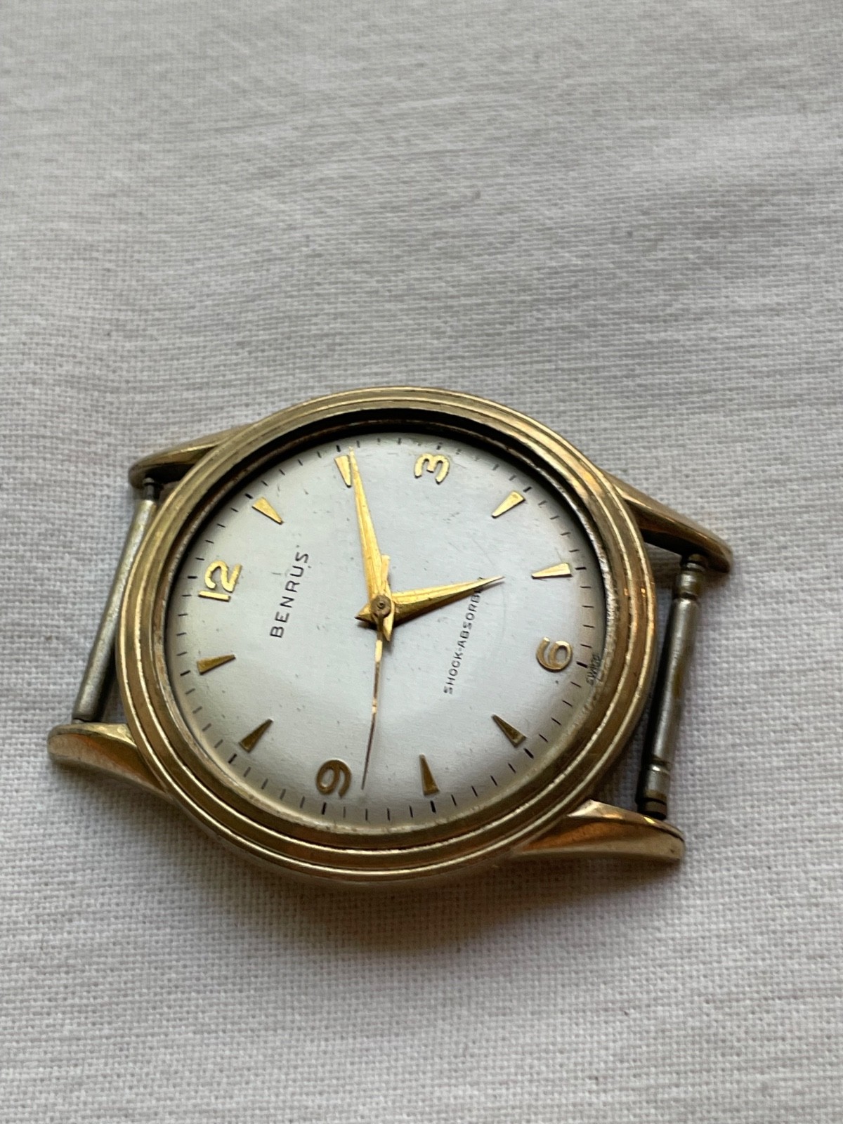 Benrus model BH 14 – GREAT DIAL – rolled gold mens watch AS IS, lot0408