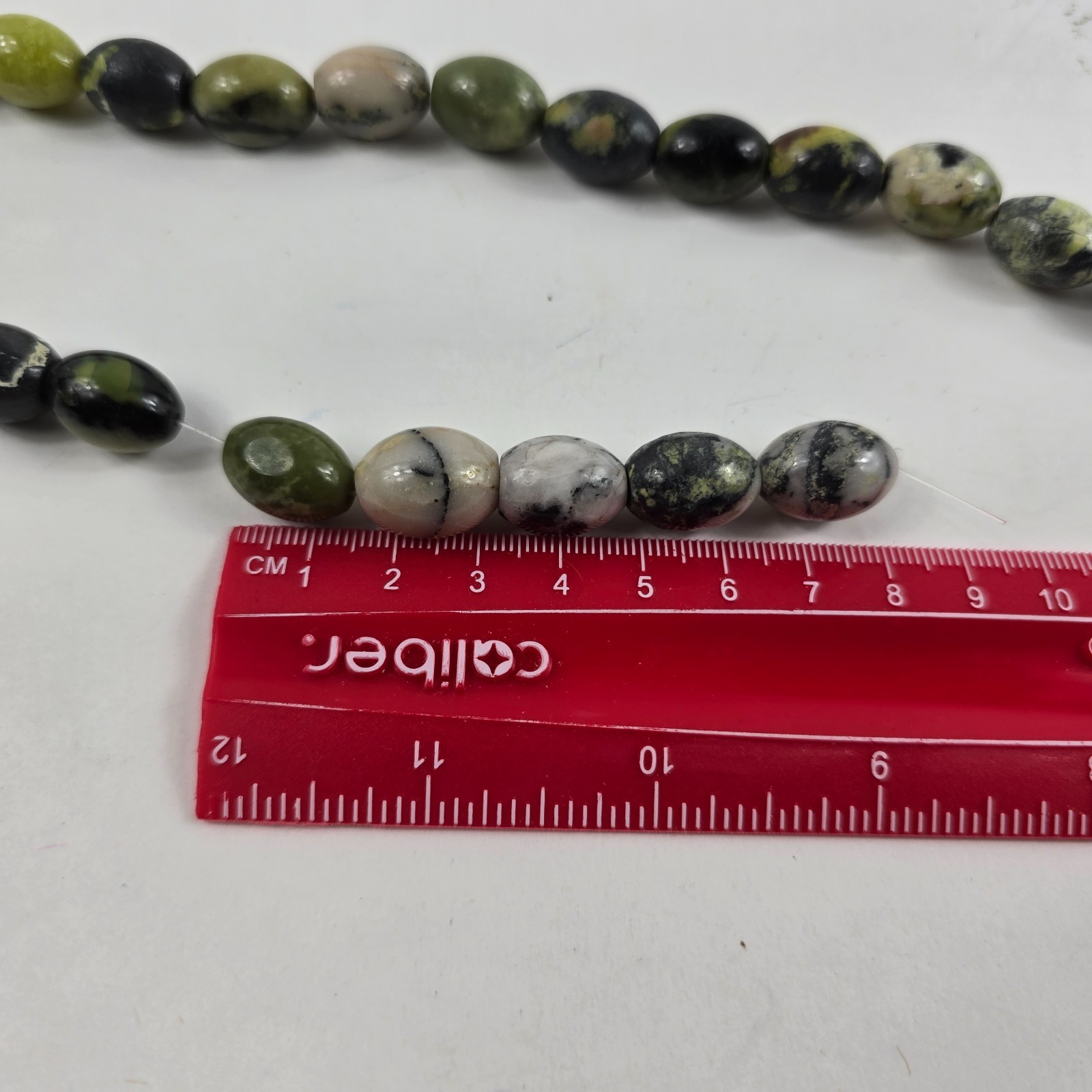 Serpentine Jade Beads Oval Green Untreated 16×12 mm, 15 Inch Strand