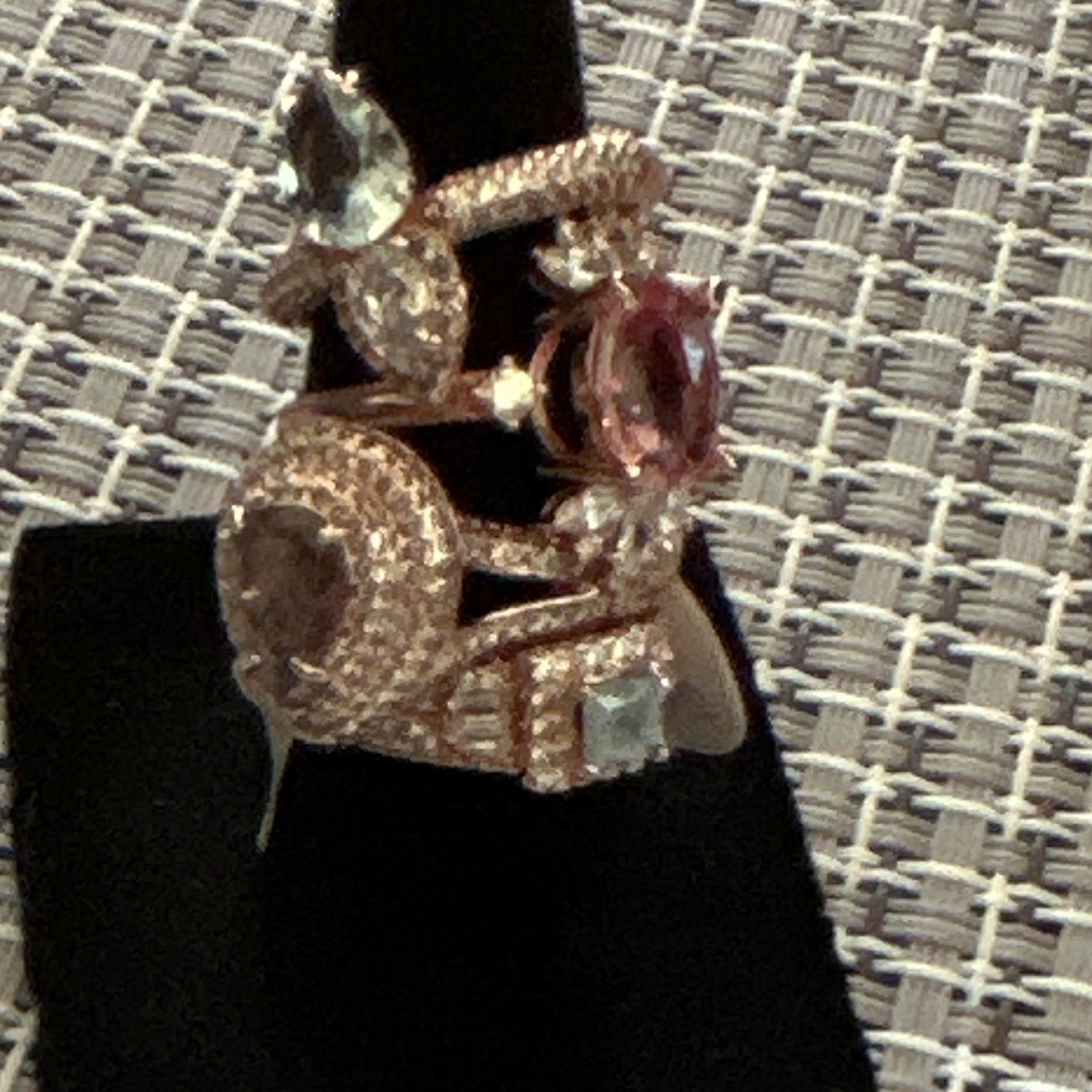 Ring Bomb Party Lot: Size 6 /6.5 Rose Gold Plated Cocktail Statement Stack 4pc