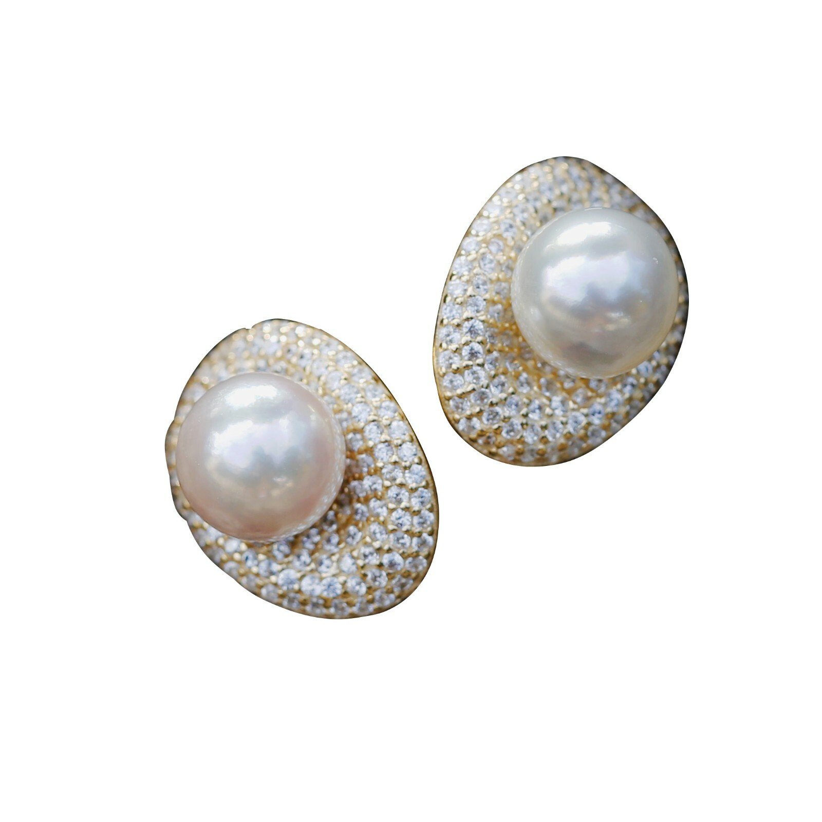 7-7.5mm AAAA+ Akoya seawater Grey Pearl Sterling silver S925 stud 14.9x11mm #192