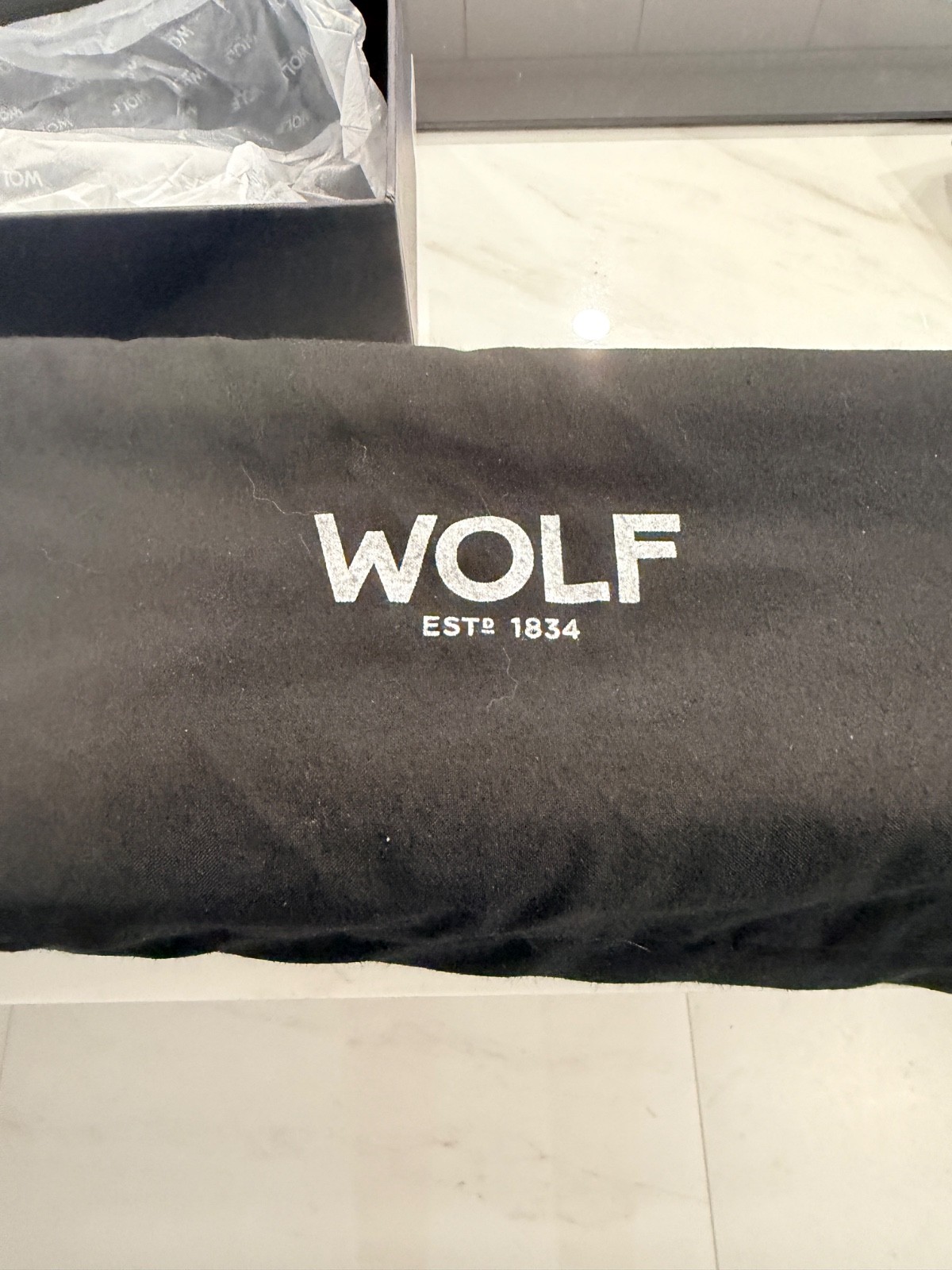 WOLF Analog/Shift Flatiron Maple and Walnut Wood & Cork Five-Piece Watch Box