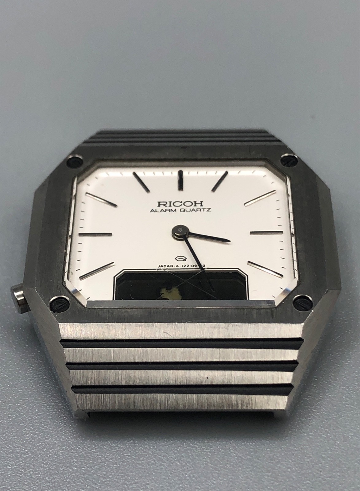 PARTS AS IS VINTAGE LATE 70s RICOH RIQUARTZ LCD JAPAN ANA-DIGI WATCH HEAD ONLY