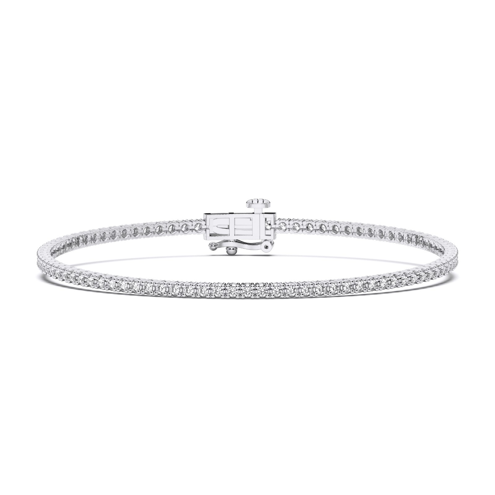 Ananta Jewels 1.00 Ct Round Lab Grown Diamond Tennis Bracelet 925 Silver for Her
