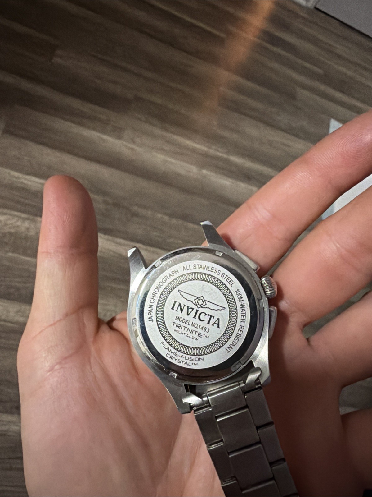 Invicta Specialty 1483 Stainless Steel Chronograph Watch Dead Battery -Works