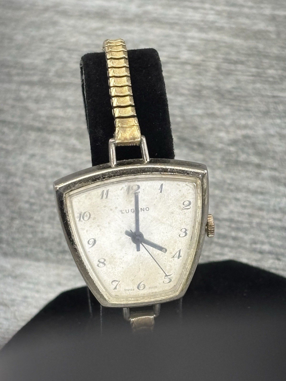 Lugano Chancellor Swiss One Jewel 013P-21 Wrist Watch Triangle Art Deco Swiss