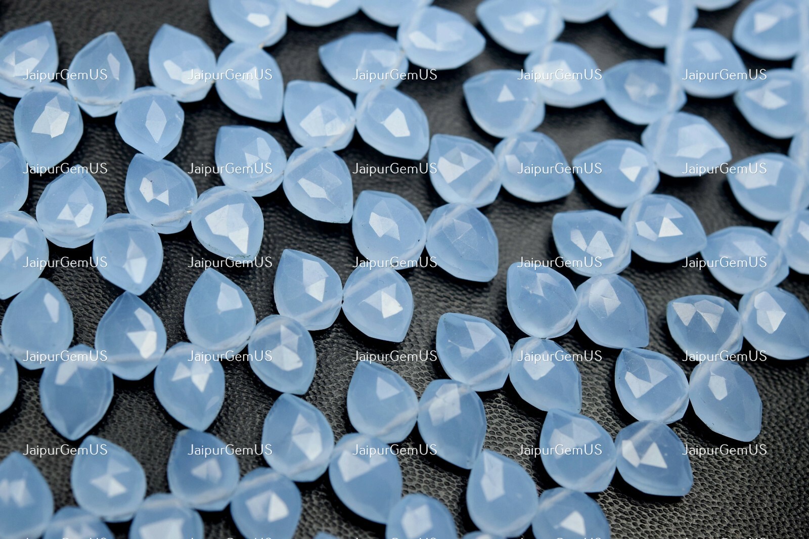 7 Inches Strand, Holly Blue Quartz Faceted Fancy Pear Shape Size-8.00mm Approx