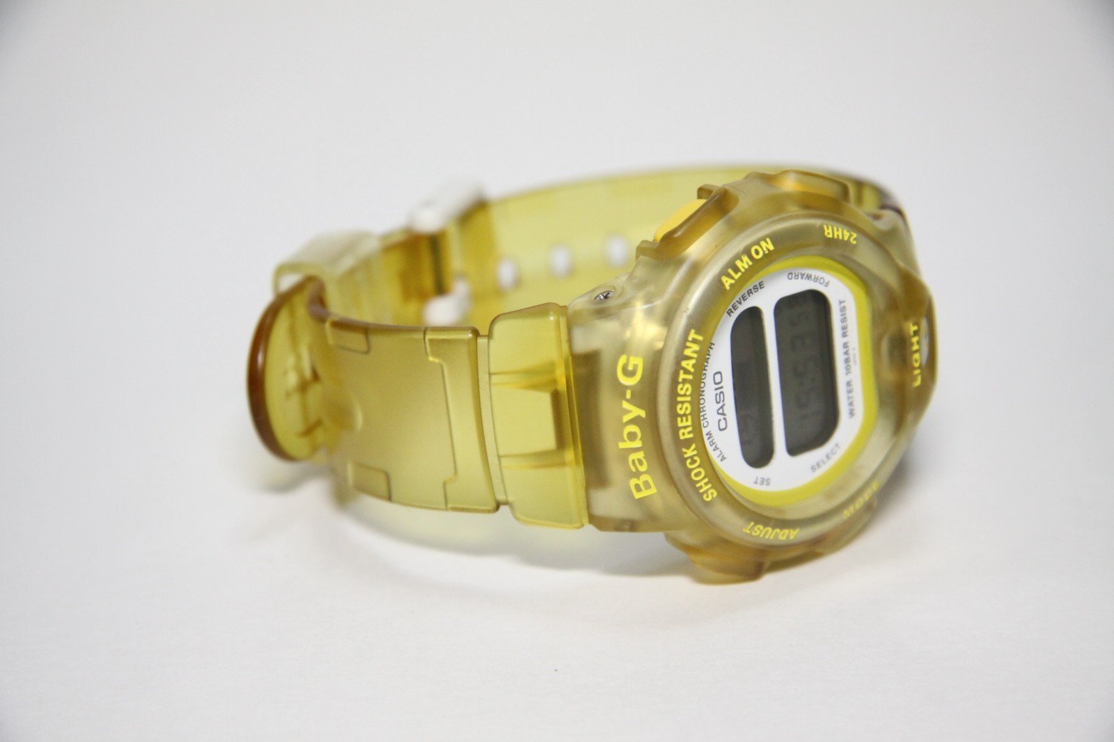 Casio Baby-G BG-350 Digital Watch Clear Yellow Orange Skeleton Japan Working