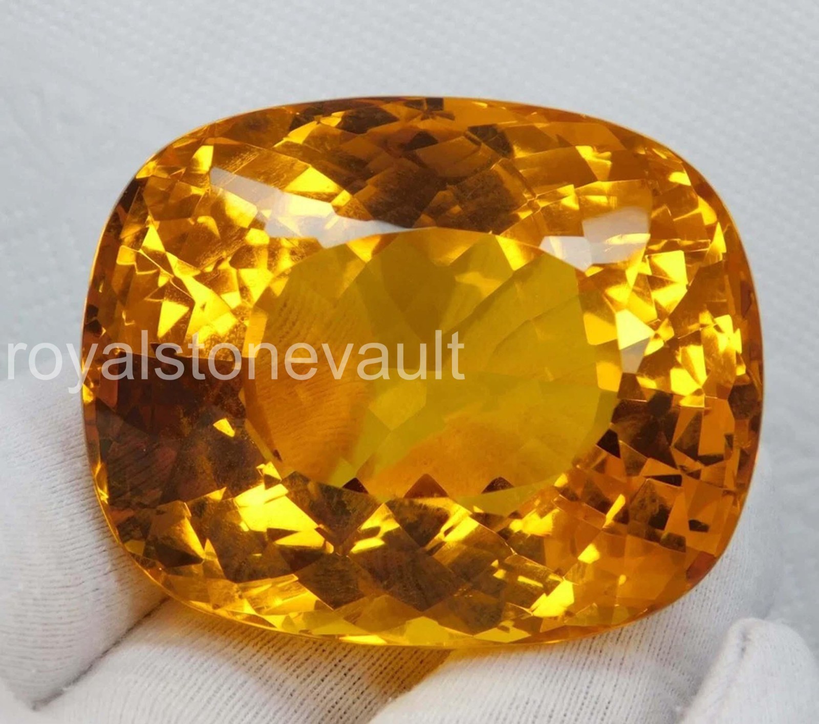 Brazilian 445 Ct Certified Natural Yellow Topaz Cushion Shape Loose Gemstone D25