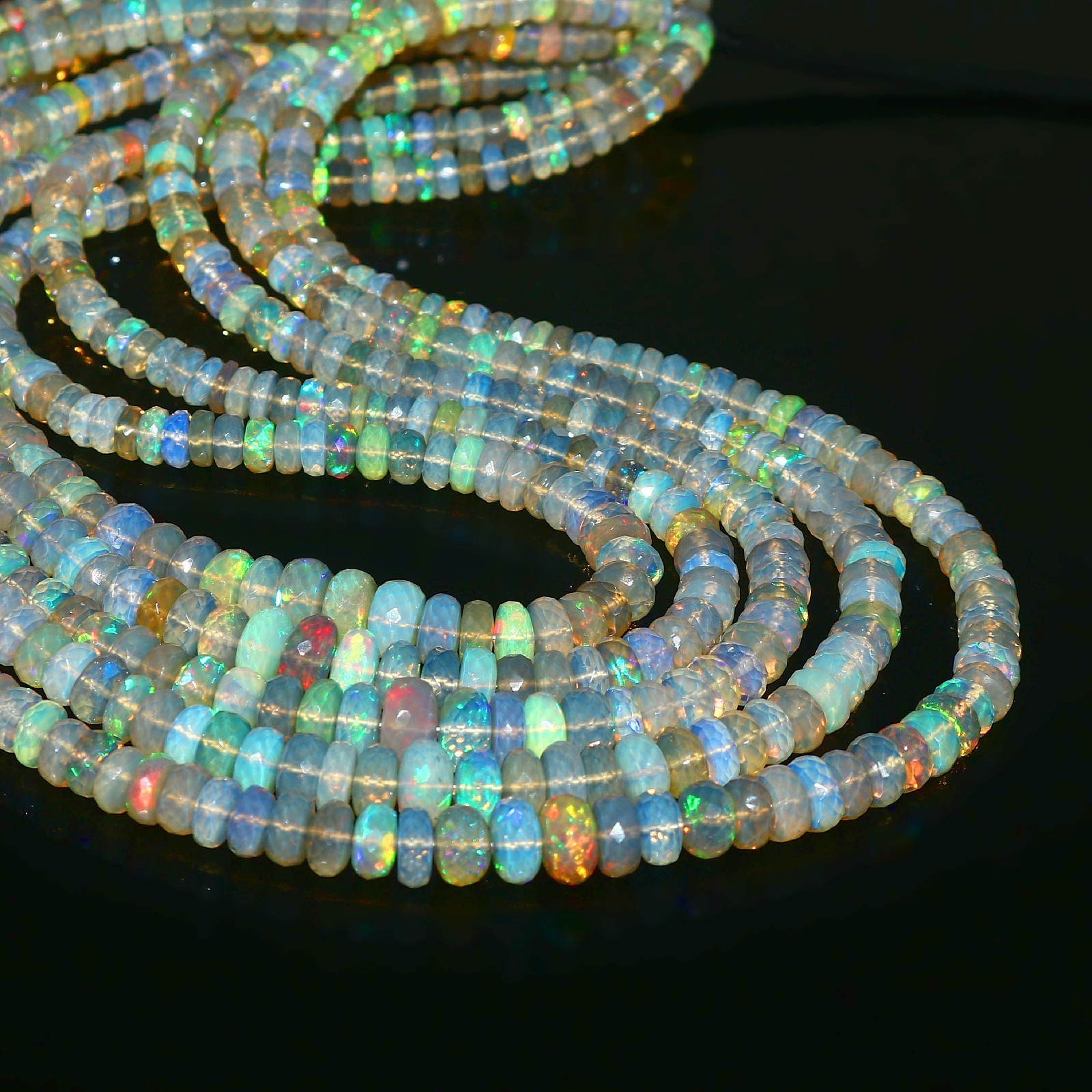 Natural Opal Beads White opal Beads Statement Necklace Gift For Friend 636