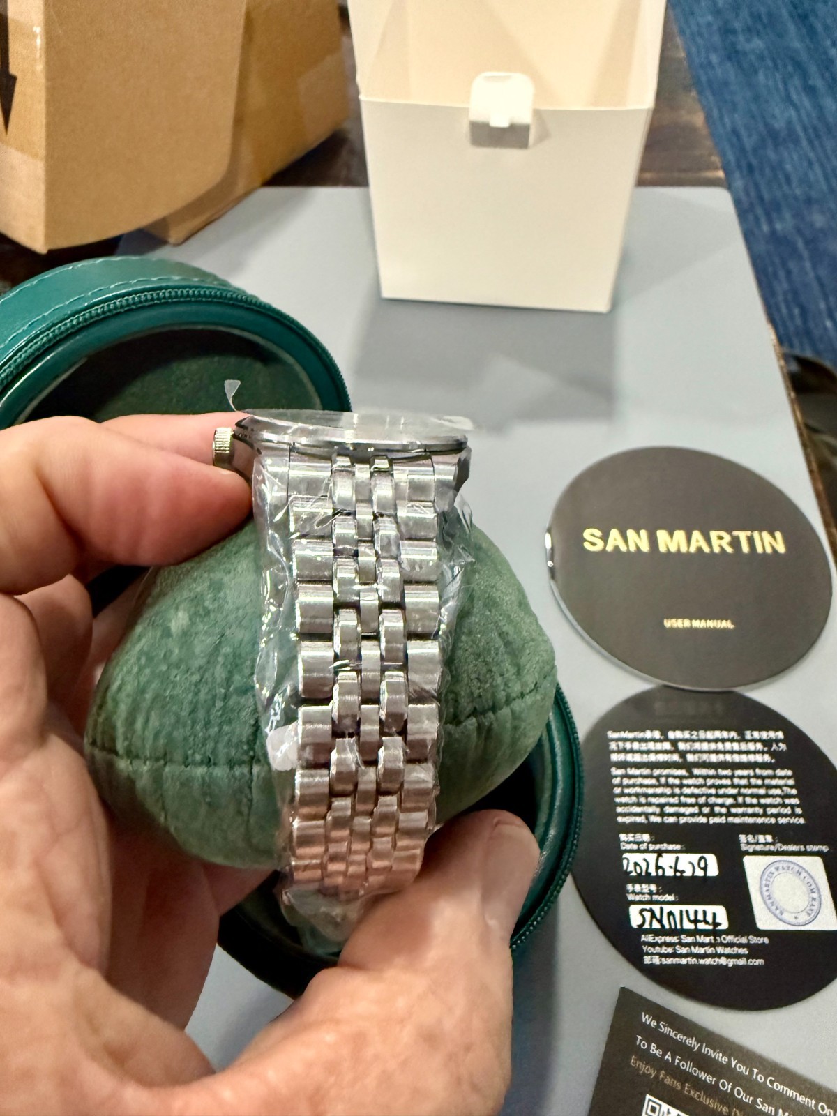 San Martin 39mm SN0144 Grey & White Dial Automatic Watch