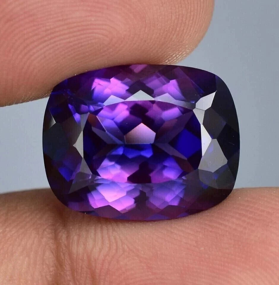 AAA 9.55 Ct Ravishing Natural Ceylon Purple Blue Sapphire Loose Cushion Gemstone