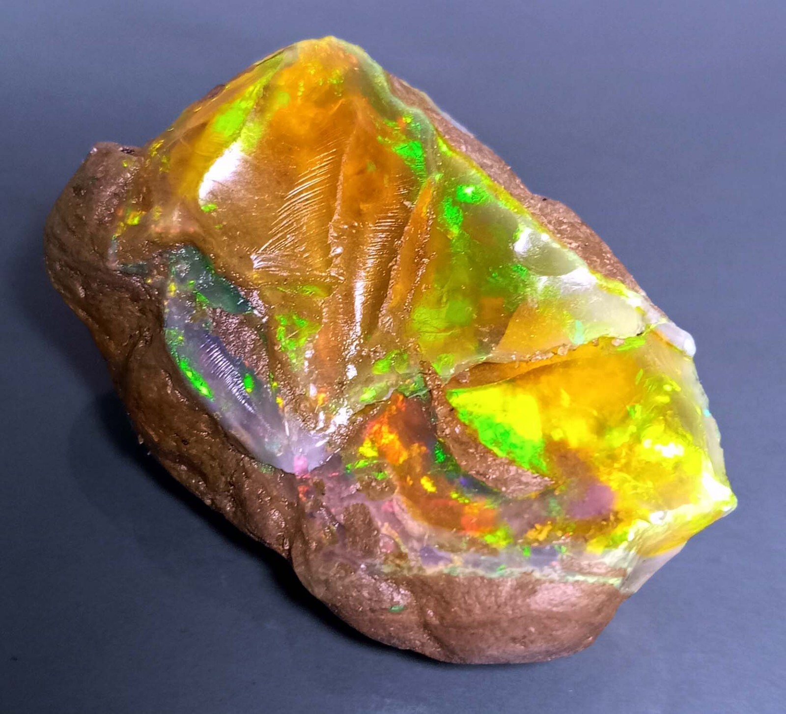 Raw Fire Opal Natural Rough EGL Certified Ethiopian Opal 66-67 Ct Gemstone KH400