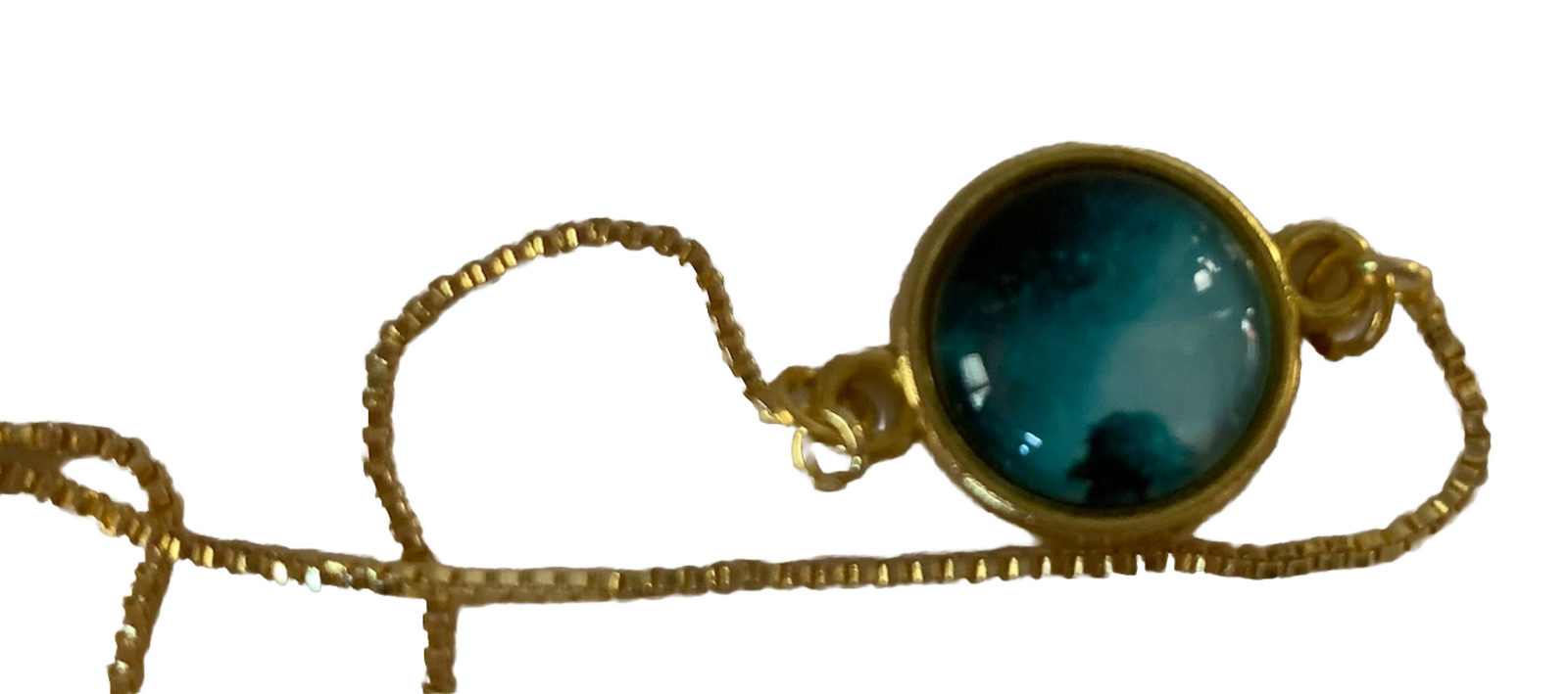 Whimsical Tree Profile On Moon Cabochon Sliding Bracelet Adjust OneSize Gift Box