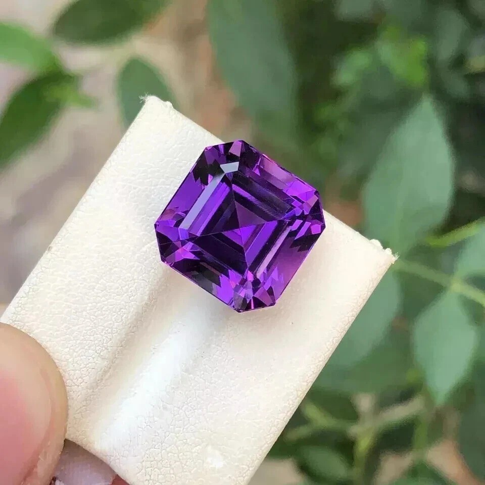 Unheated Natural Purple Sapphire Ceylon 10+ Ct Asscher Loose Gemstone Certified