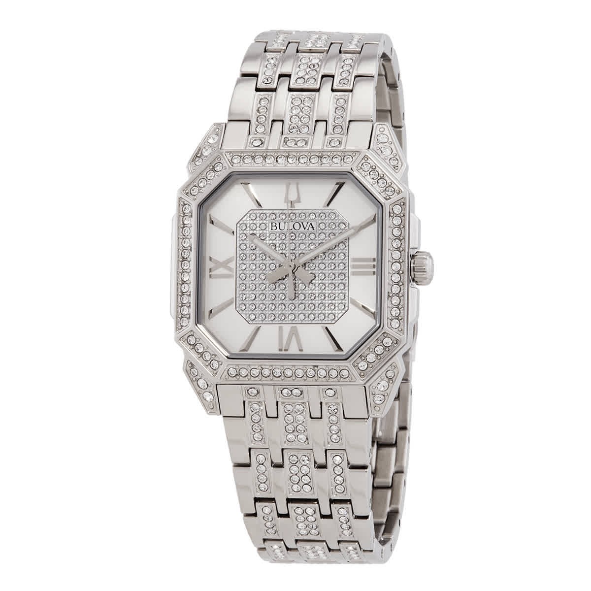 Bulova Octava Quartz Crystal Silver Dial Men’s Watch 96A285