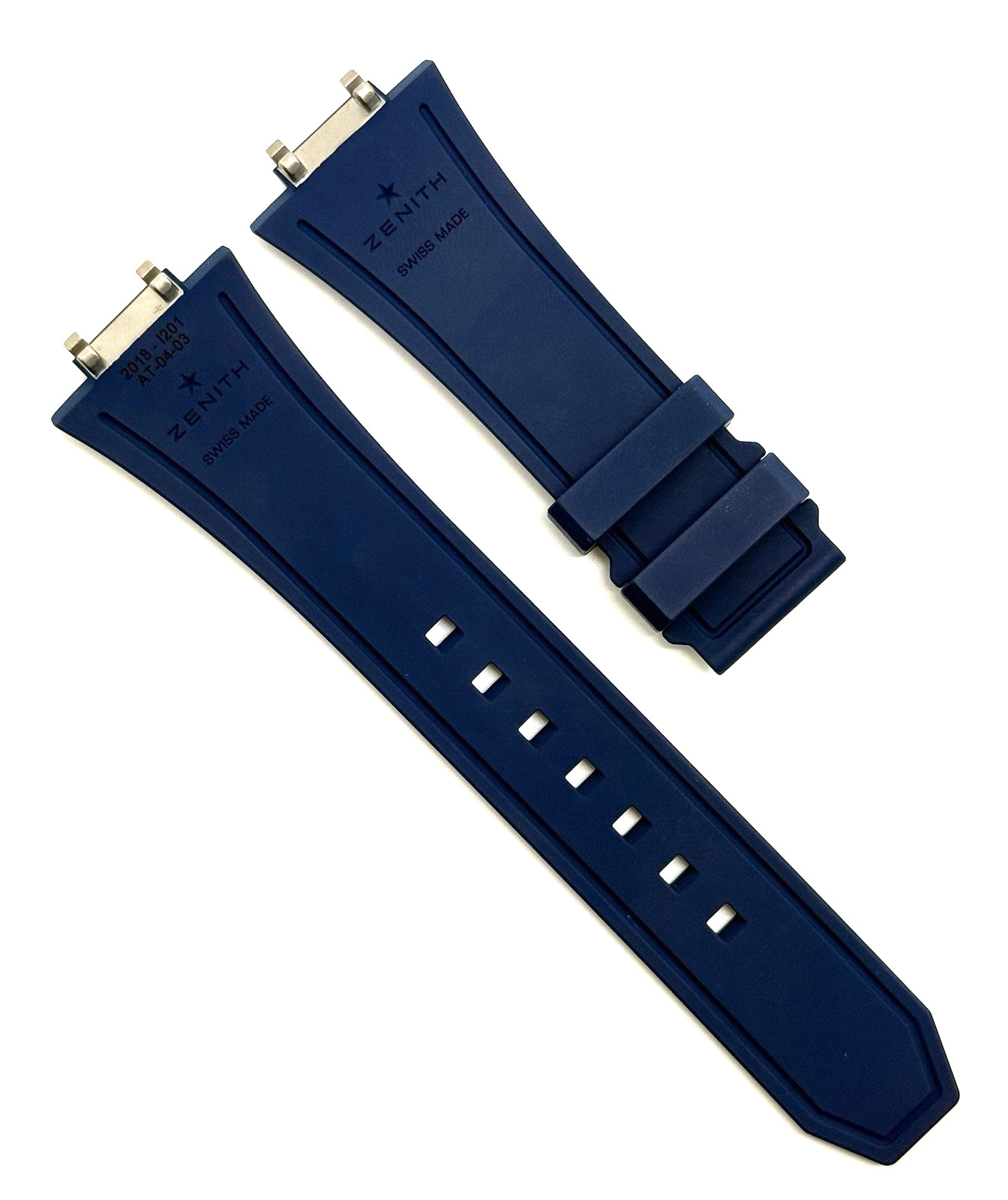 Zenith Defy Skyline 26mm x 18mm Blue Rubber Watch Strap 2018-I201 Authentic OEM