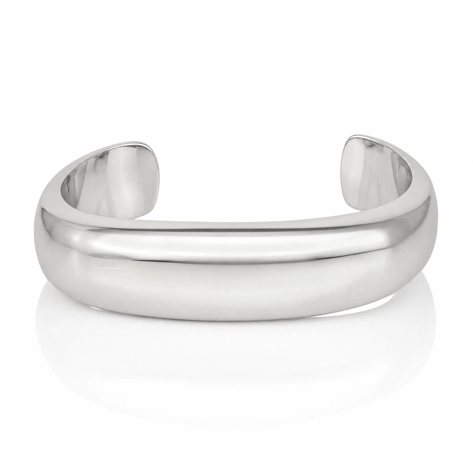 Sterling Silver Polished 20mm Domed Cuff Bangle