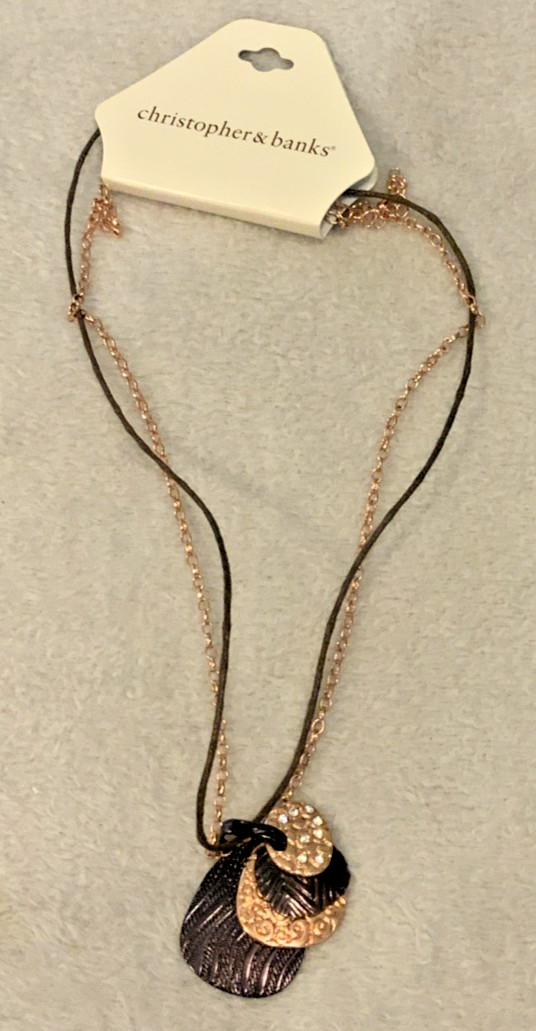 Christopher & Banks Brown Rose Gold Necklace NWT