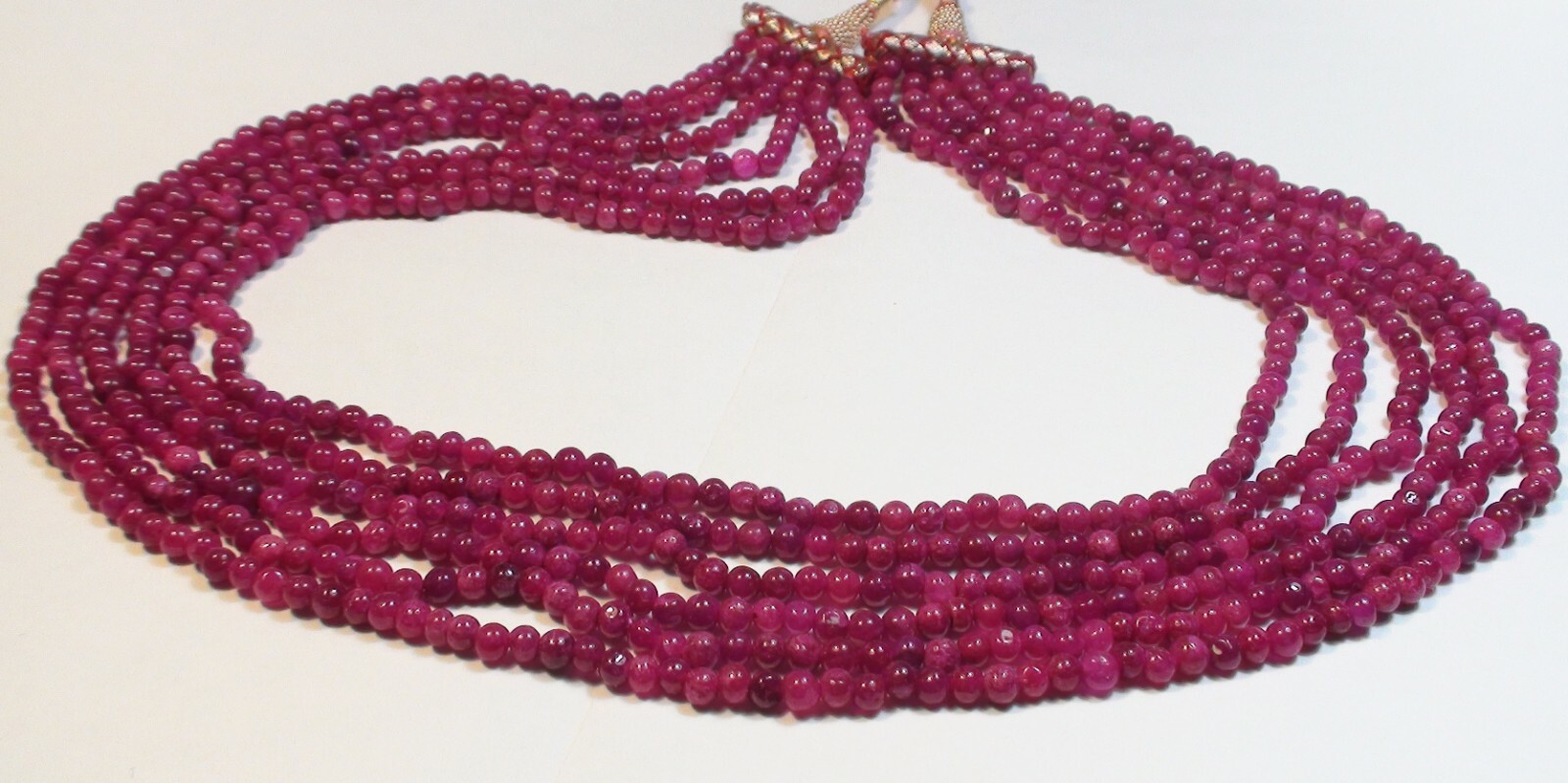 BIG! 367.10 ct NATURAL ROYAL FIRE PINK RED RUBY SILK CORD NECKLACE 16,7/8”,19.5