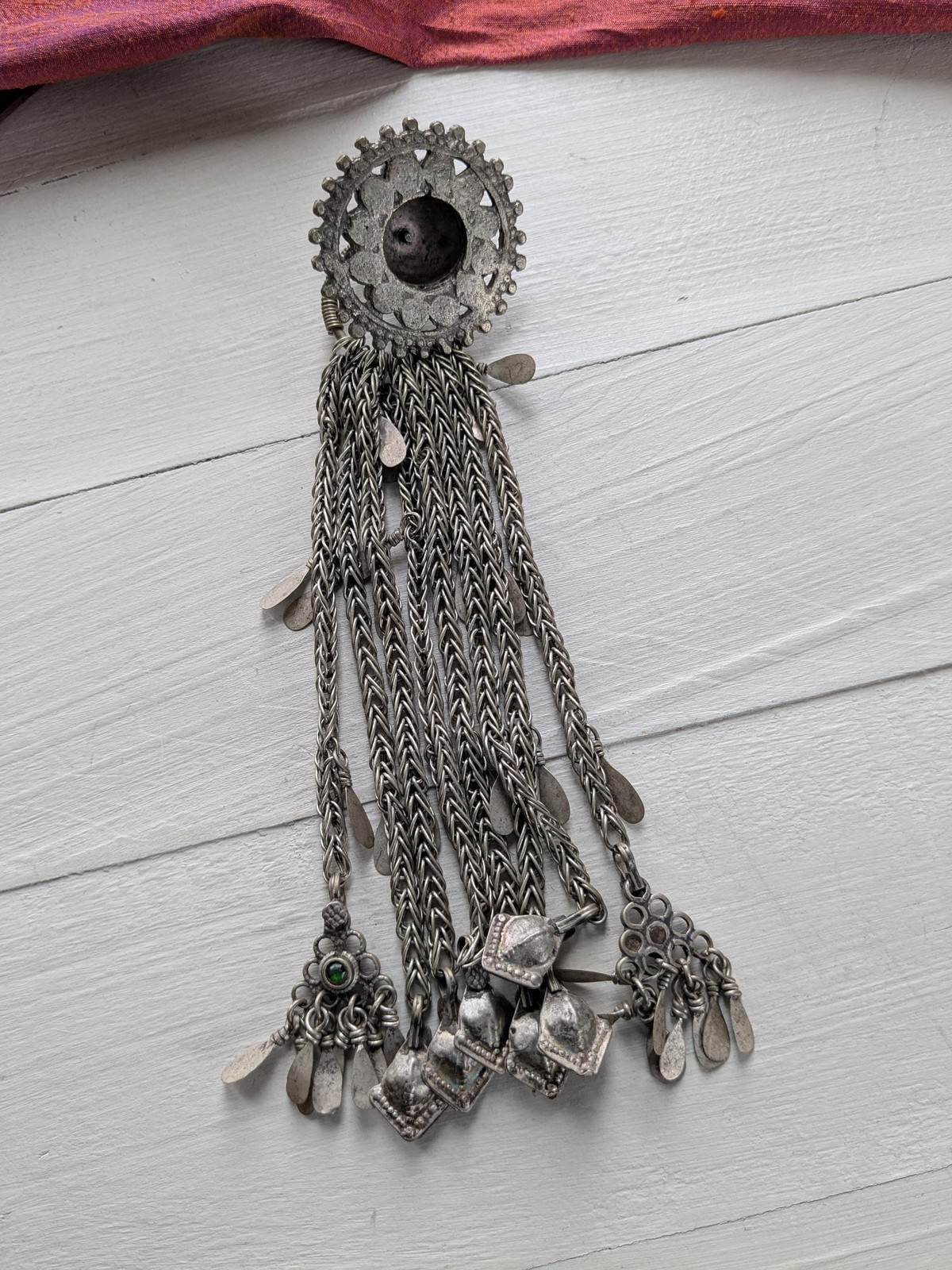 Vintage Kuchi Tribal Pendant Jingling Adornment 8.5″ (20637)