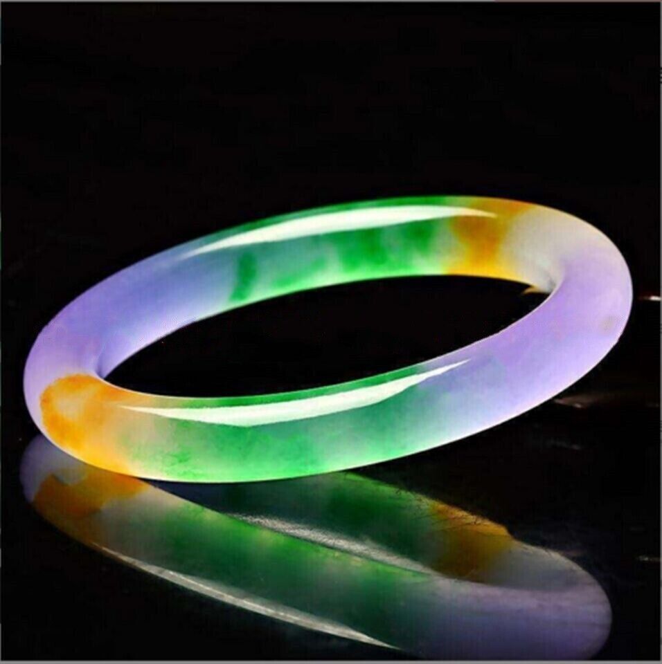 Nephrite Lavender Green Jade Gemstone Bangle Bracelet 56-62mm Women Jewelry