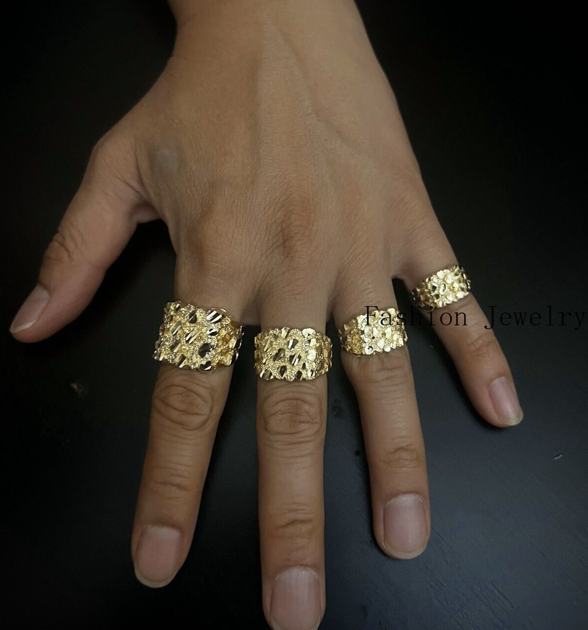 Authentic 14k Gold Nugget Ring Manly Small Medium Large Extra Large Sizes 6-13