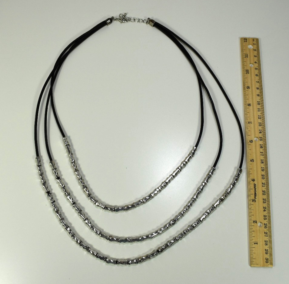 Scooter Bijoux – Women’s Eva Multi-String Necklace In Cord And Silver