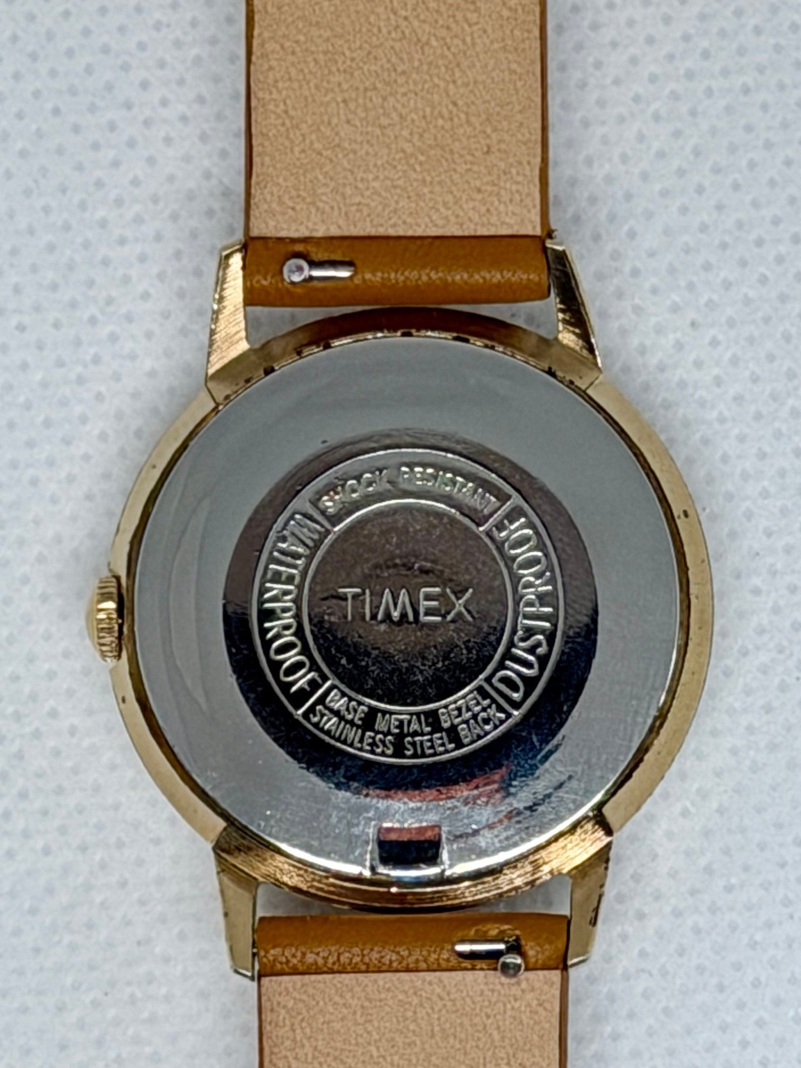 Vintage Timex Marlin Manual Wind Watch 33mm Gold Sunburst Dial Serviced Runs
