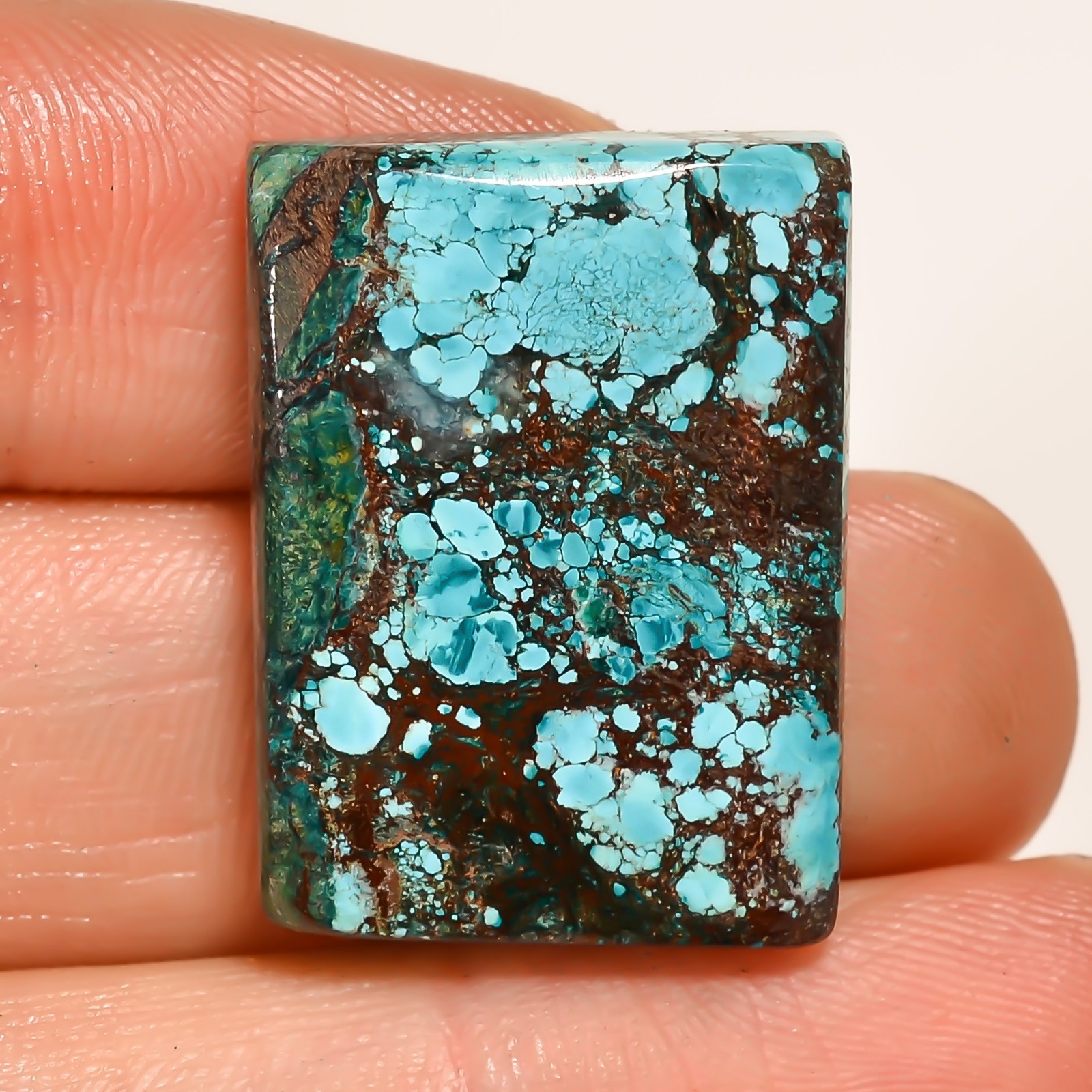Natural designer Tibet Turquoise Cushion Cabochon Gemstone 33.60 Cts. 19x25x6 mm