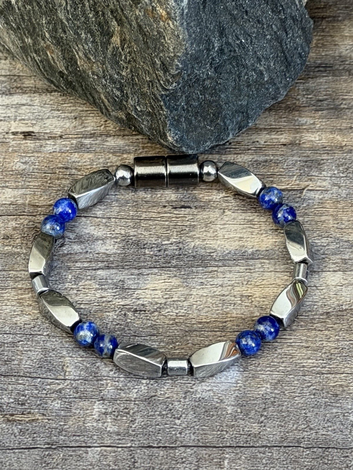 3X Power Magnetic Hematite Lapis Necklace Anklet Bracelet 1 Row