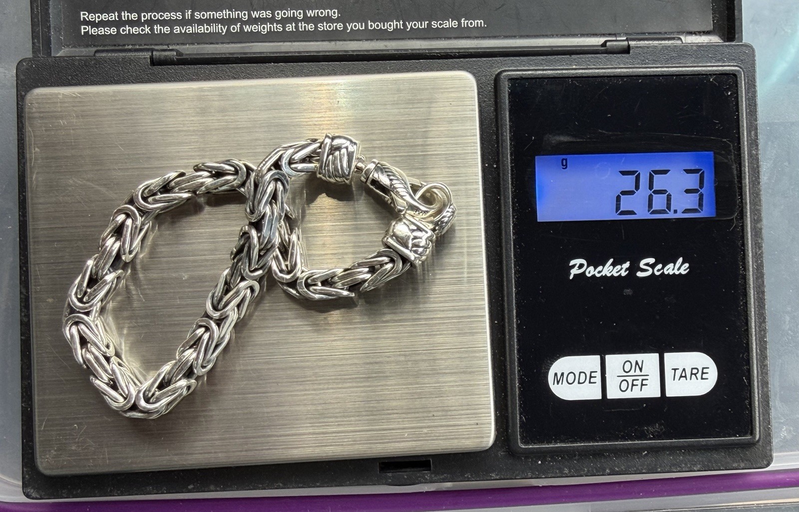 JAI John Hardy Sterling Silver Byzantine Box Chain Bracelet 7-1/2” 26.3g