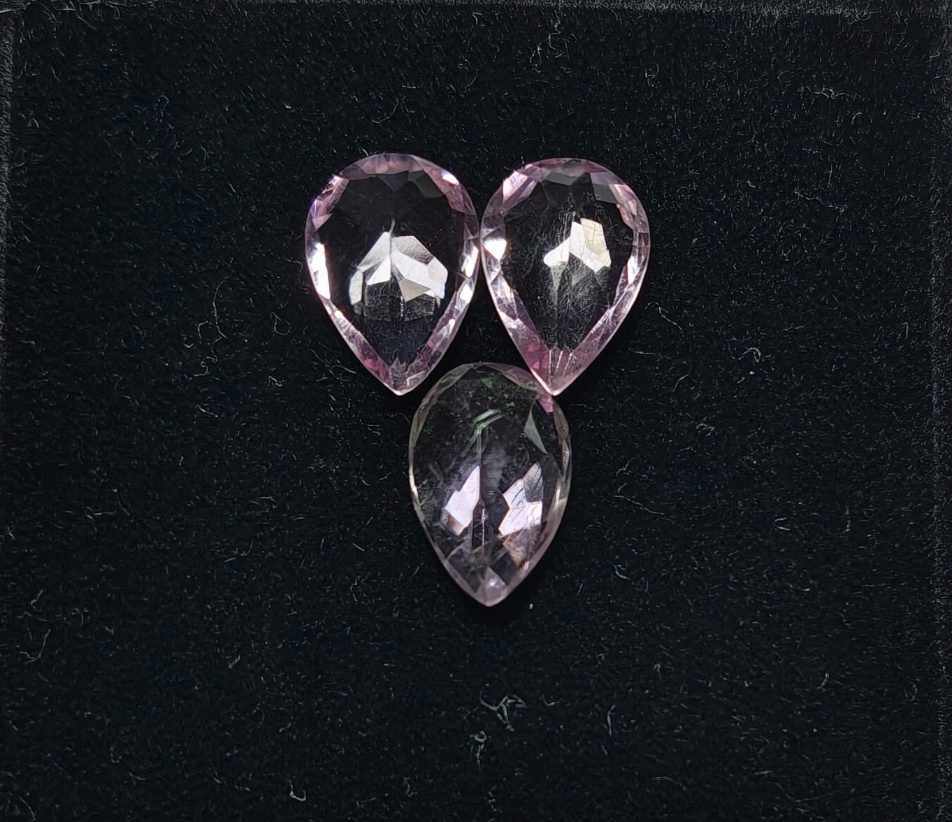 Natural Blue Amethyst Lot | Pear Cut Loose Gemstones Set of 3 for Jewelry Making