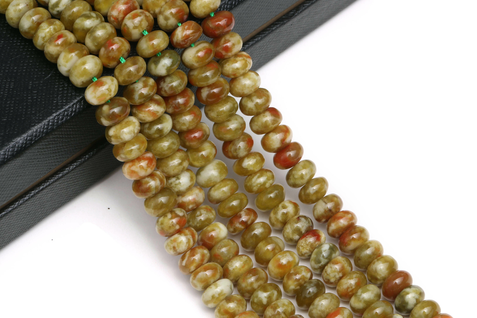 Blood Serpentine Jade Smooth Rondelle Beads 4mm 6mm 8mm 10mm 15.5″ Strd