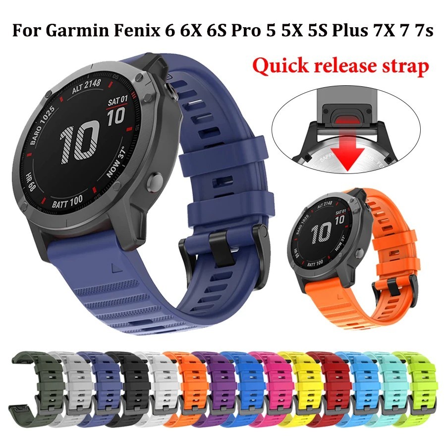26/20/22mm Silicone Band for Garmin Watch Fenix 8 6 6X 7X 7 Pro 5 5X 5S QuickFit