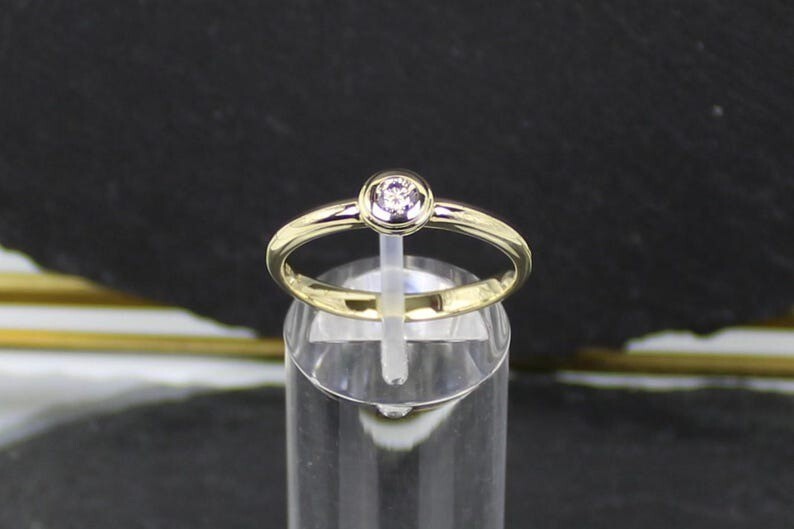 Diamond ring, brilliant ring, 375 gold, Australia, 0.20 ct.