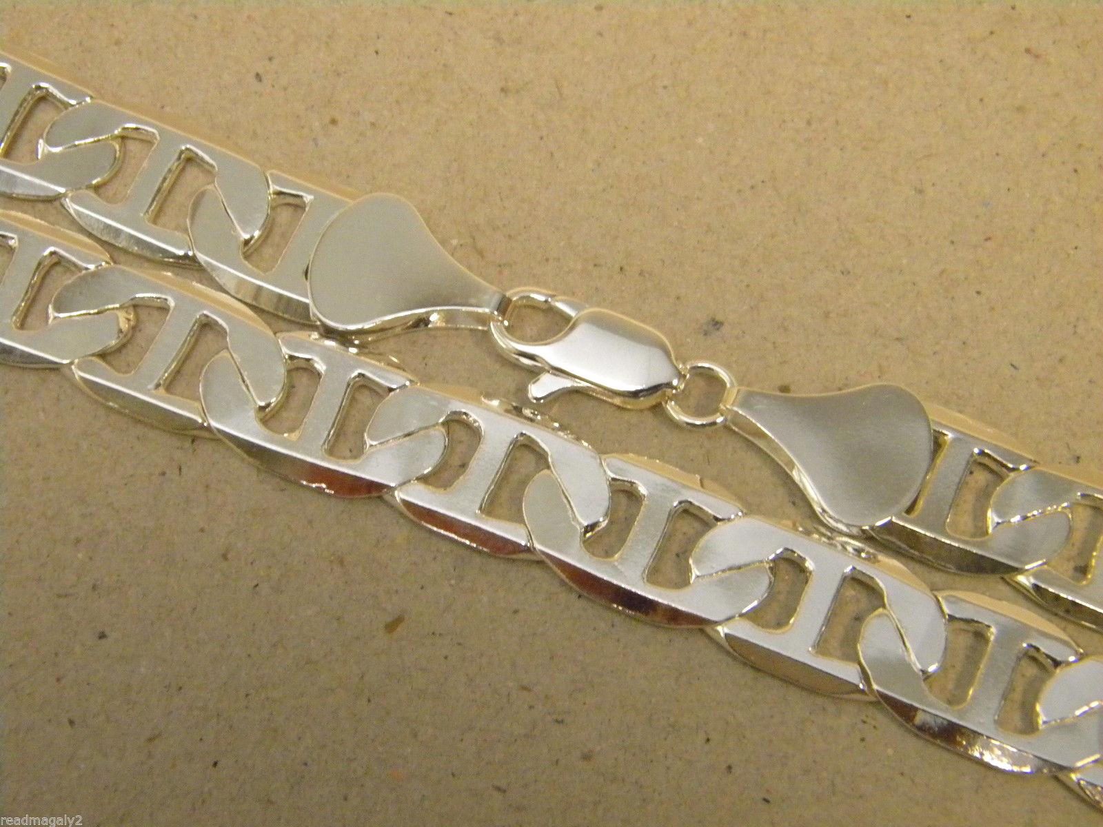 Men’s 13mm Wide Jumbo Mariner Link Necklace Chain Silver Plated 30in Inch Long