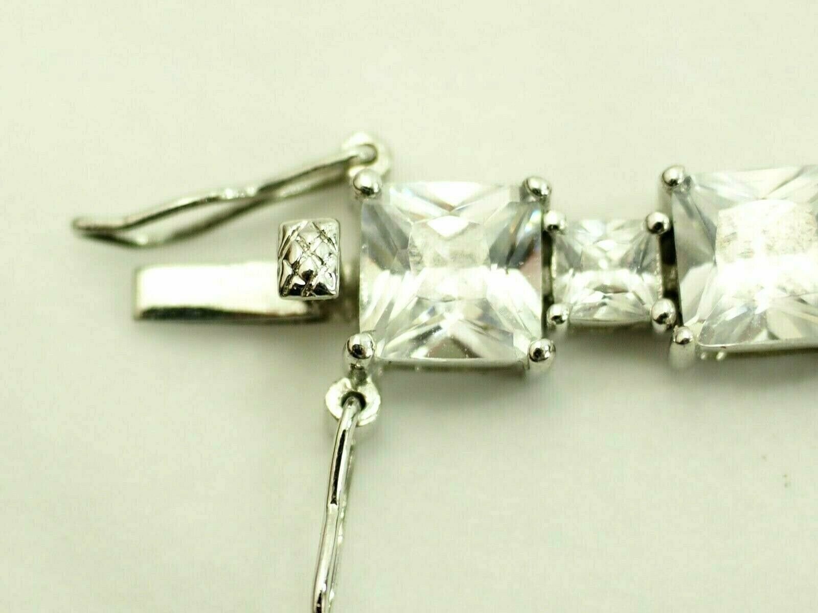 Fine Ladies 31 carat Radiant cut Cubic Zirconia Tennis Bracelet Sterling Silver
