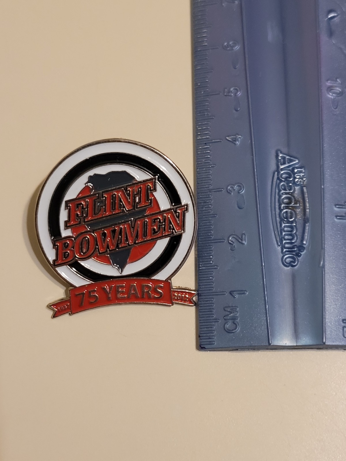 Silver-Lined Michigan Flint Bowmen Enamel Pins, 4cm × 4cm