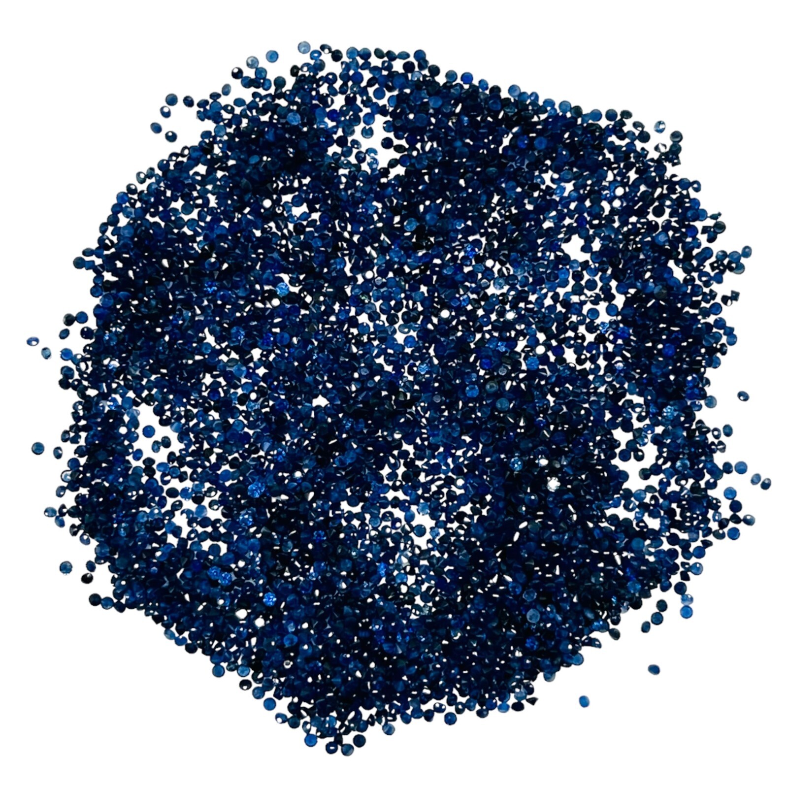 100 Pcs Natural Blue Sapphire 0.8mm Round Diamond Cut Loose Gemstones Sri Lanka