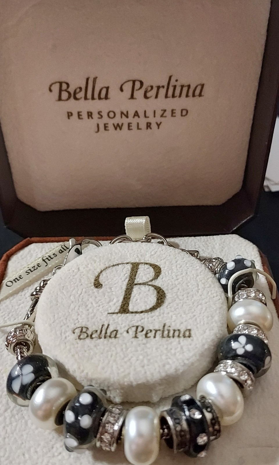 Vintage Bella Perlina Personalized Jewelry Bracelet – Boxed – NOS – 7in-9in