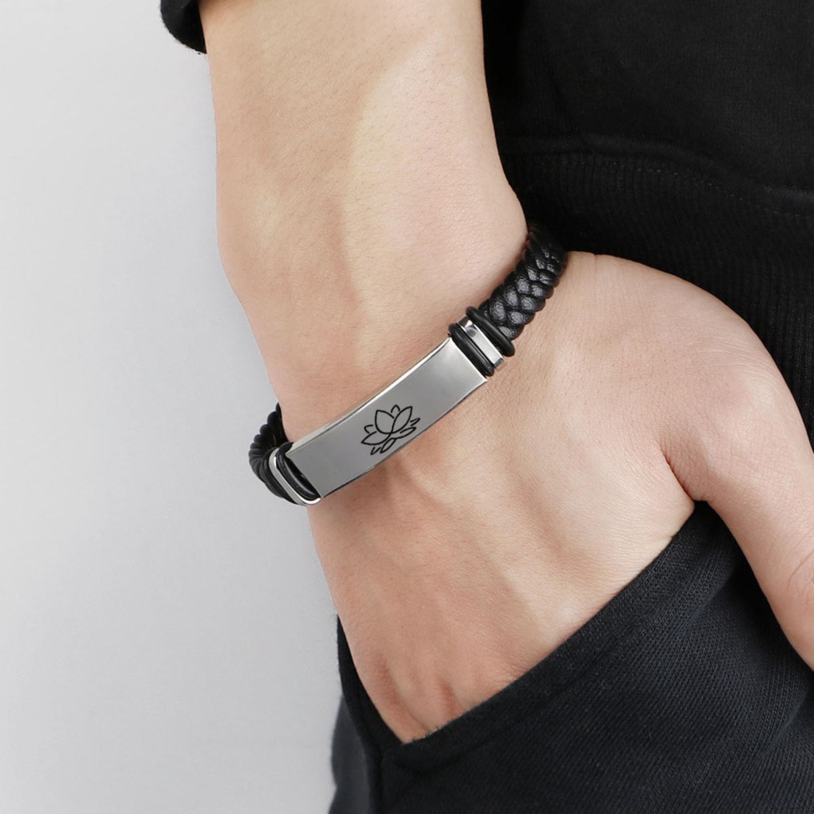Inspirational Bracelet for Man Woman,Let Them Leather Bracelet Black Braided …