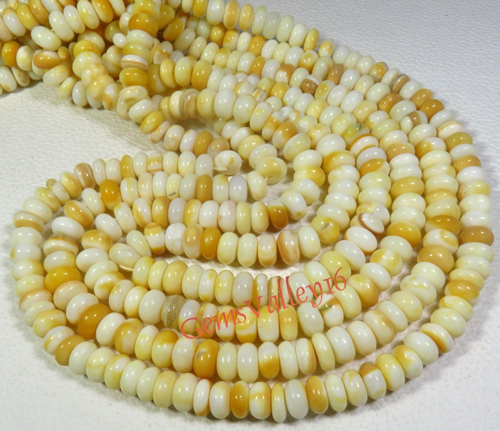 New Yellow Mustard Shaded Opal Smooth Gemstone Rondelle Briolette Beads 8-8.5mm