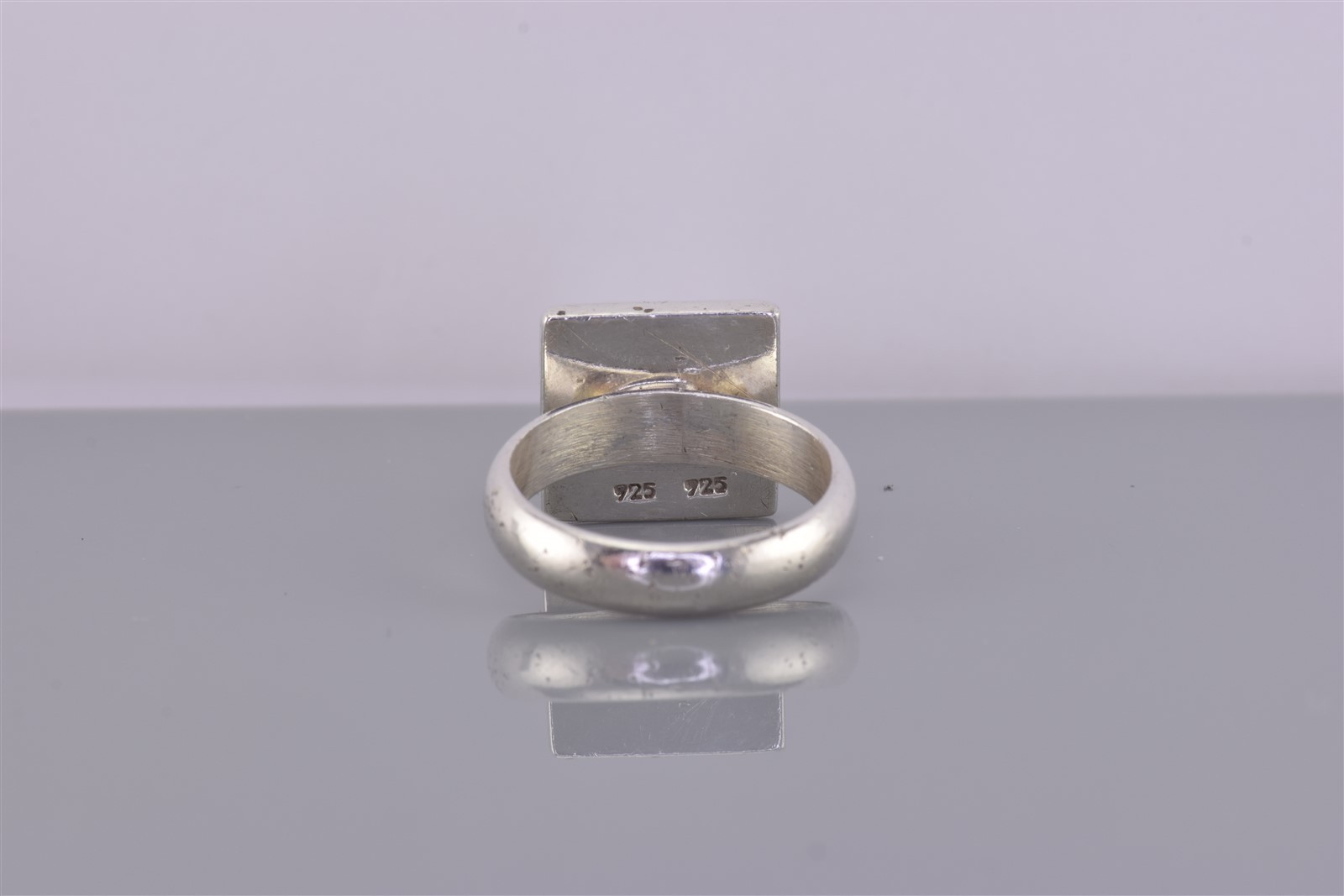 Sterling Silver 14mm Square Engravable Block Box Band Ring 925 Sz: 8