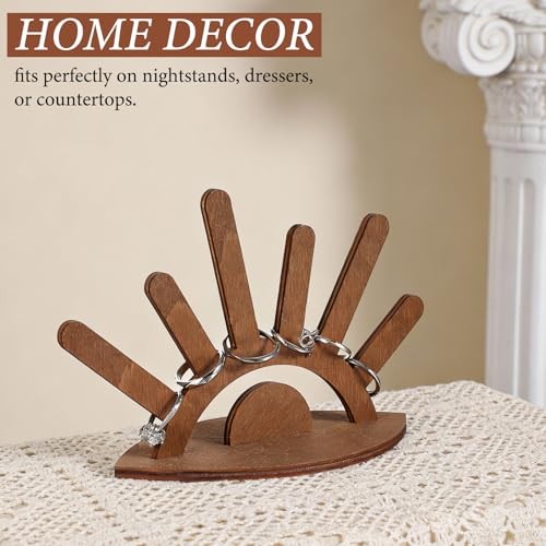 Thinp Ring Display Stand, Wooden Ring Holder Creative Jewelry Stand for Rings