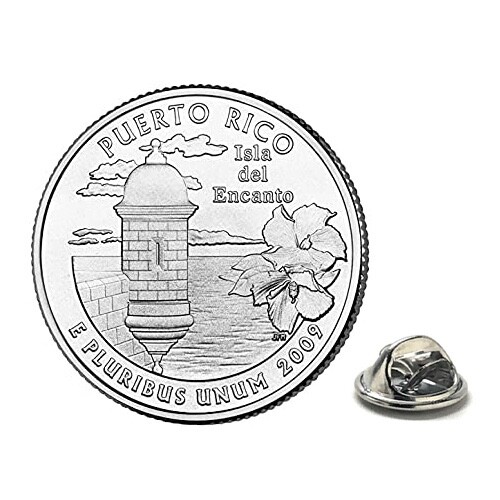 Lapel Pin Puerto Rico Coin Pin Uncirculated U.S. Quarter 2009