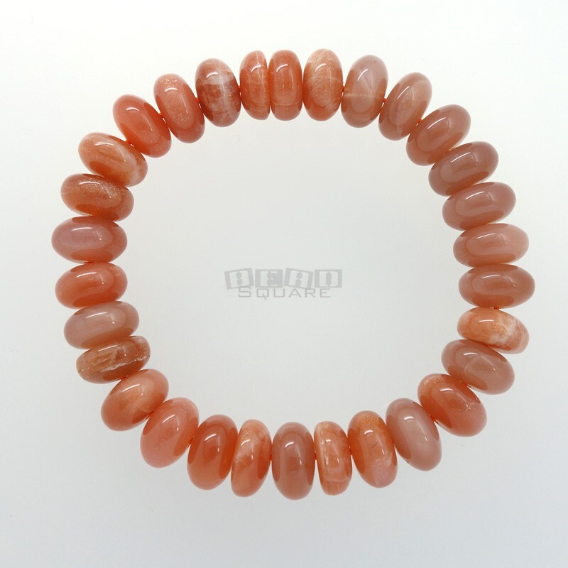 7.3″ Natural Peach Moonstone Rondelle Beads ap. 11mm (10.8mm – 11.6mm) #19431