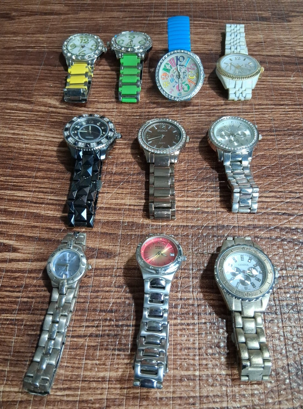 Womans Watches Geneva-Adrienne-Studio-Fosil-Armitron For Parts/Repair Lot Of 10